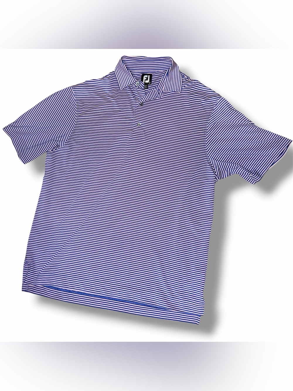 FootJoy ProDry Performance Lisle Feeder Navy/White Stripe polo